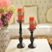 Black Candle Holder Lantern Home Restaurant Iron Candlestick Countertop Dinner   142363580150